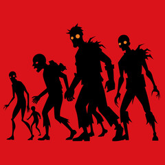 silhouettes of dancing girls