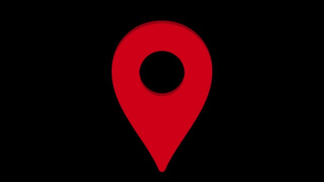 赤いマップピンが出現するアニメーション（アルファチャンネル）