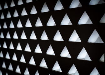 Black and white triangle window pattern in an angle