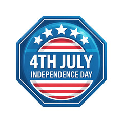 Fourth of july independence day badge isolated on transparent background