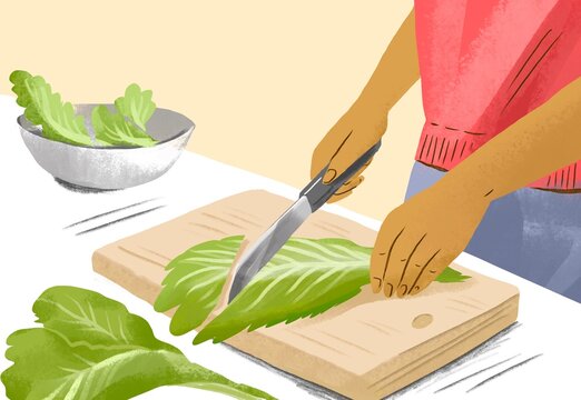 Woman prepared salad 