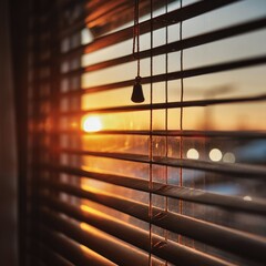 Sunset through blinds