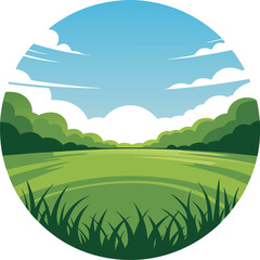 Obraz premium Serene Circular Landscape