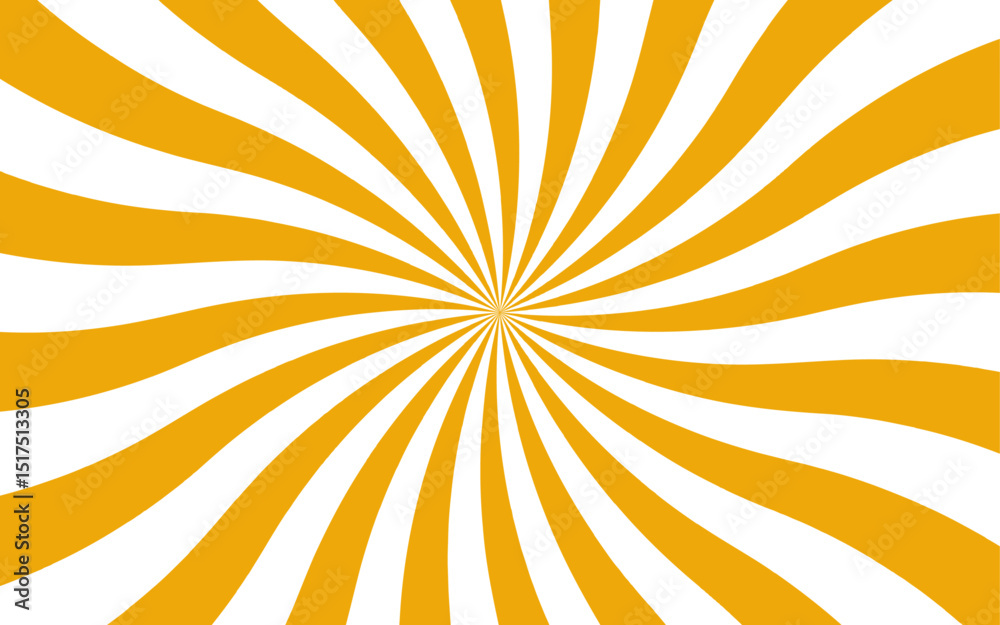 Poster abstract radial burst background with alternating red and white curved stripes central focal point. 