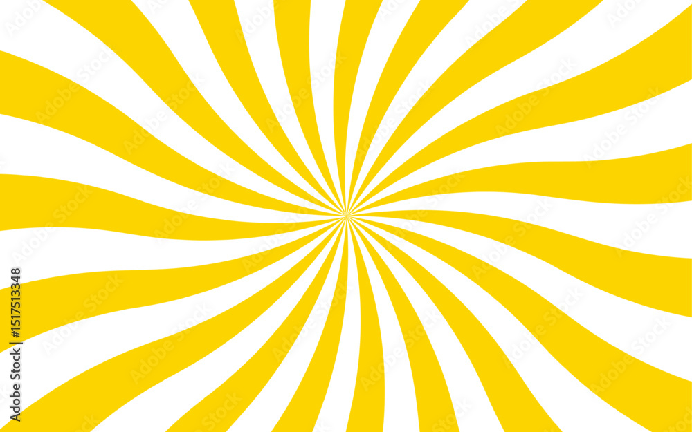Poster Abstract radial burst background with alternating red and white curved stripes central focal point. Dynamic spiral effect reminiscent of retro candy swirls or vintage sunburst posters. 