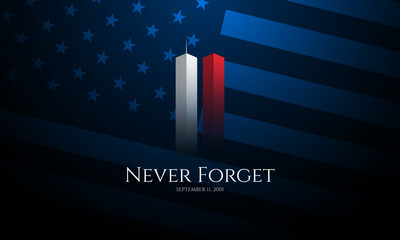 Never Forget Patriot Day September 11th background vector illustration