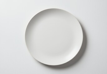 Round Dinner Plate on White Background Still Life