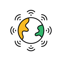 Wireless Globe Icon vector stock illustration