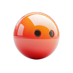 An Isolated Curious Orange Robot Orb Peering Out A 3D Rendering With a on transparent background