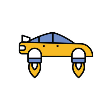 Flying Car Icon vector stock illustration