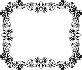 Filigree Heraldic Crest Motif Floral Pattern Frame