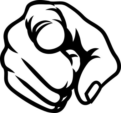 Hand Pointing Finger At You Cartoon Illustration