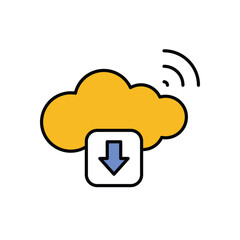 Cloud Download Icon vector stock illustration