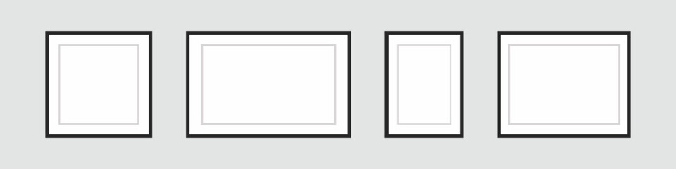 Photo frame. Picture frames set with shadow on isolated background