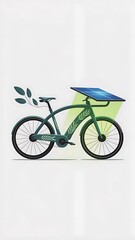 Fototapeta premium Eco friendly solar powered bicycle design illustration