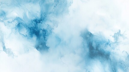 青の水彩、グラデーション、アブストラクト、白背景
