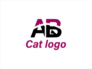 Cat letter logo design vector illustration