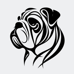  Bulldog stylized head