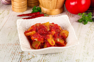 Hungarian Lecho with bell pepper and tomato