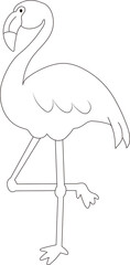 Flamingo outline coloring page illustration
