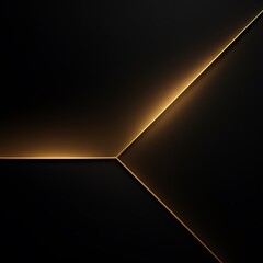Elegant Black Background with Golden Gradient Lines in Minimal Abstract Style