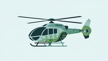 Eco friendly helicopter design illustration for transportation