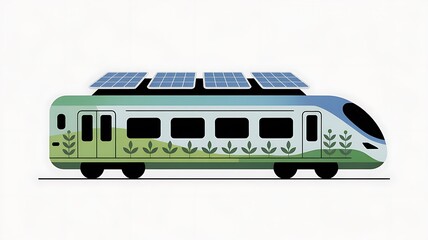 Eco friendly solar powered train sustainable transportation