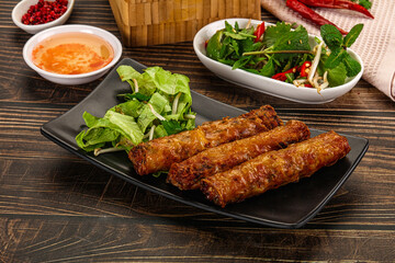 Fried Vietnamese spring roll with special sauce