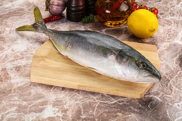 Raw Japanese Amberjack for cooking