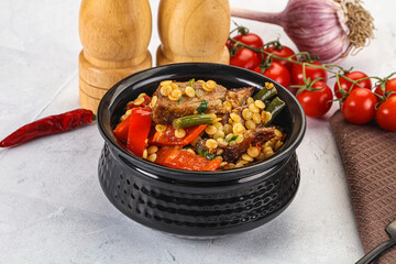 Eastern cuisine - Ptitim with beef and vegetables