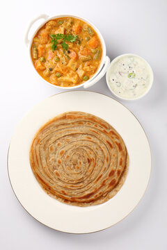 vegetable Kurma and paratha or malabar parotha 