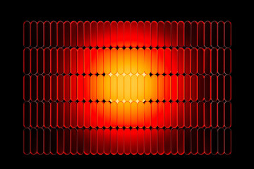 Vibrant abstract technology background featuring red light and glass