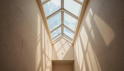 Obraz premium Corridor with Zig-Zag Skylight Shadows