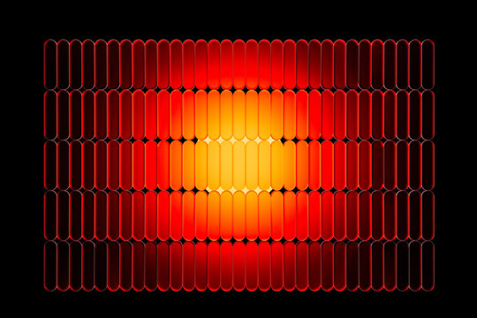 Vibrant abstract technology background featuring red light and glass