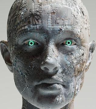 Android looking forward close up