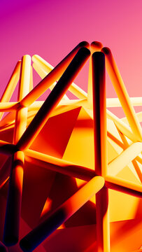 Soft geometric shapes illuminated by gentle lights in abstract design