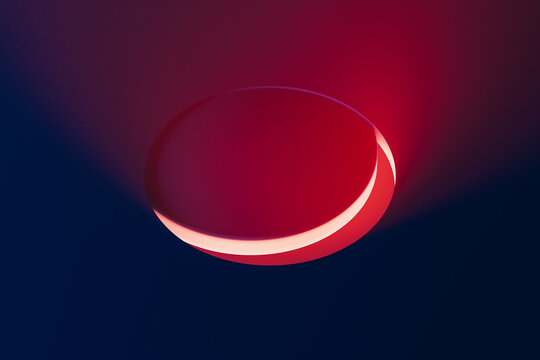 Soft lights create gentle interaction of abstract geometric shapes