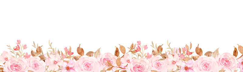 Watercolor flowers background vector for design.