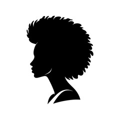 Minimalist Black and White Illustration of Woman Side-profile Silhouette