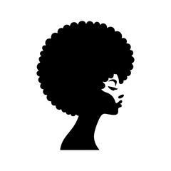 Minimalist Black and White Illustration of Woman Side-profile Silhouette