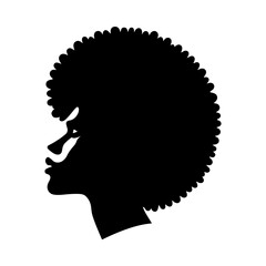 Minimalist Black and White Illustration of Woman Side-profile Silhouette