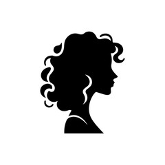 Minimalist Black and White Illustration of Woman Side-profile Silhouette