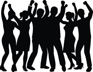 Fototapeta premium Silhouette Celebration Party Group Vector Art