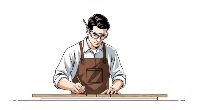 Male Craftsman Working with Tools