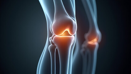 Human Knee Joint Anatomy 3D Render Inflammation Detail
