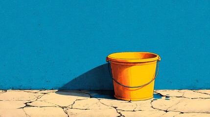 Naklejka premium Clean isolated bucket displayed alone, providing a simple container image ideal for practical, domestic, or commercial design use.