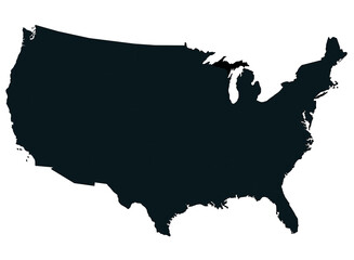 United States map. High detailed illustration map - outline United States country Map