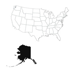 map of Alaska state in United States map