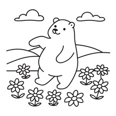 Cozy bear coloring book, cozy bear coloring pages, black  & white, line art, victor illustration, bold & easy coloring pages, coloring book, coloring pages, christmas, halloween, animals, bear art