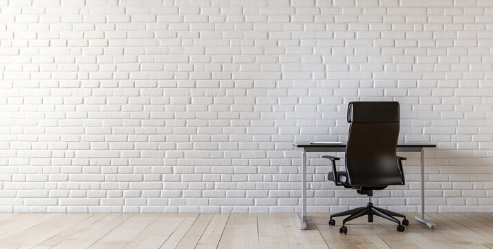 Modern minimalist workspace, empty office